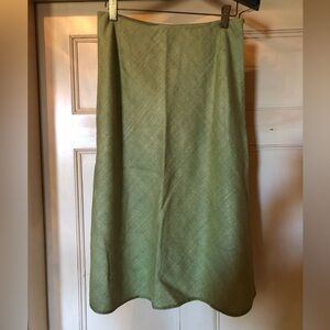 Prada mossy green silk Midi Skirt. Minimalist chic y2K